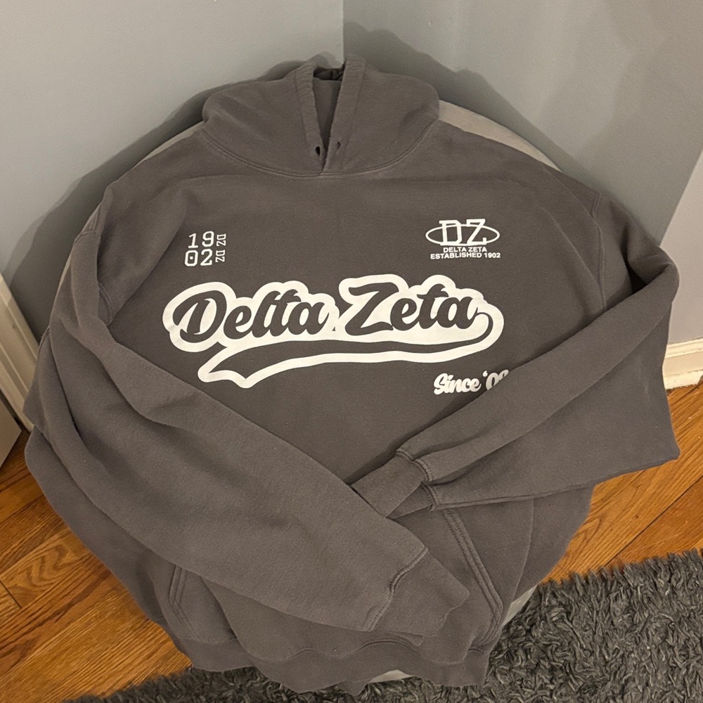 Gildan Delta Zeta Gray Hoodie
